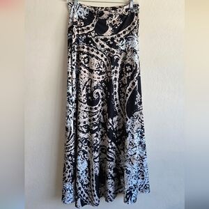 Vintage 90s Allison Taylor Abstract Print Maxi Skirt Size Medium